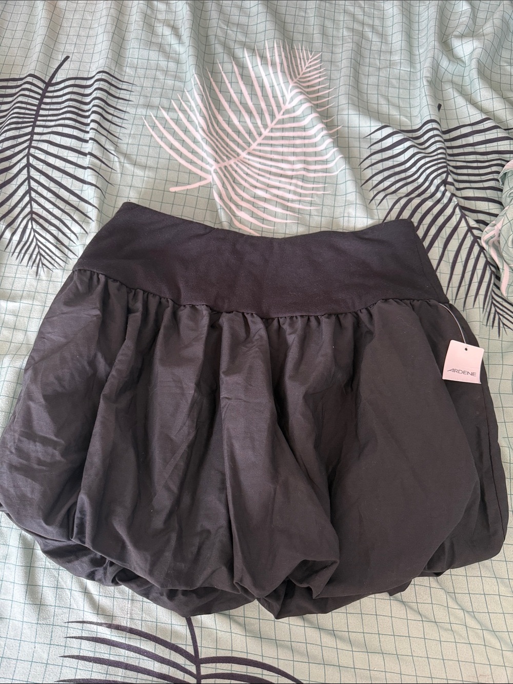 Ardene Black Bubble Skirt with Gathered Waist